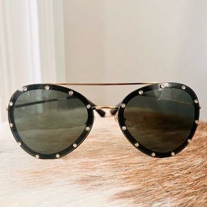 Authentic Valentino Studded Aviator Sunglasses
